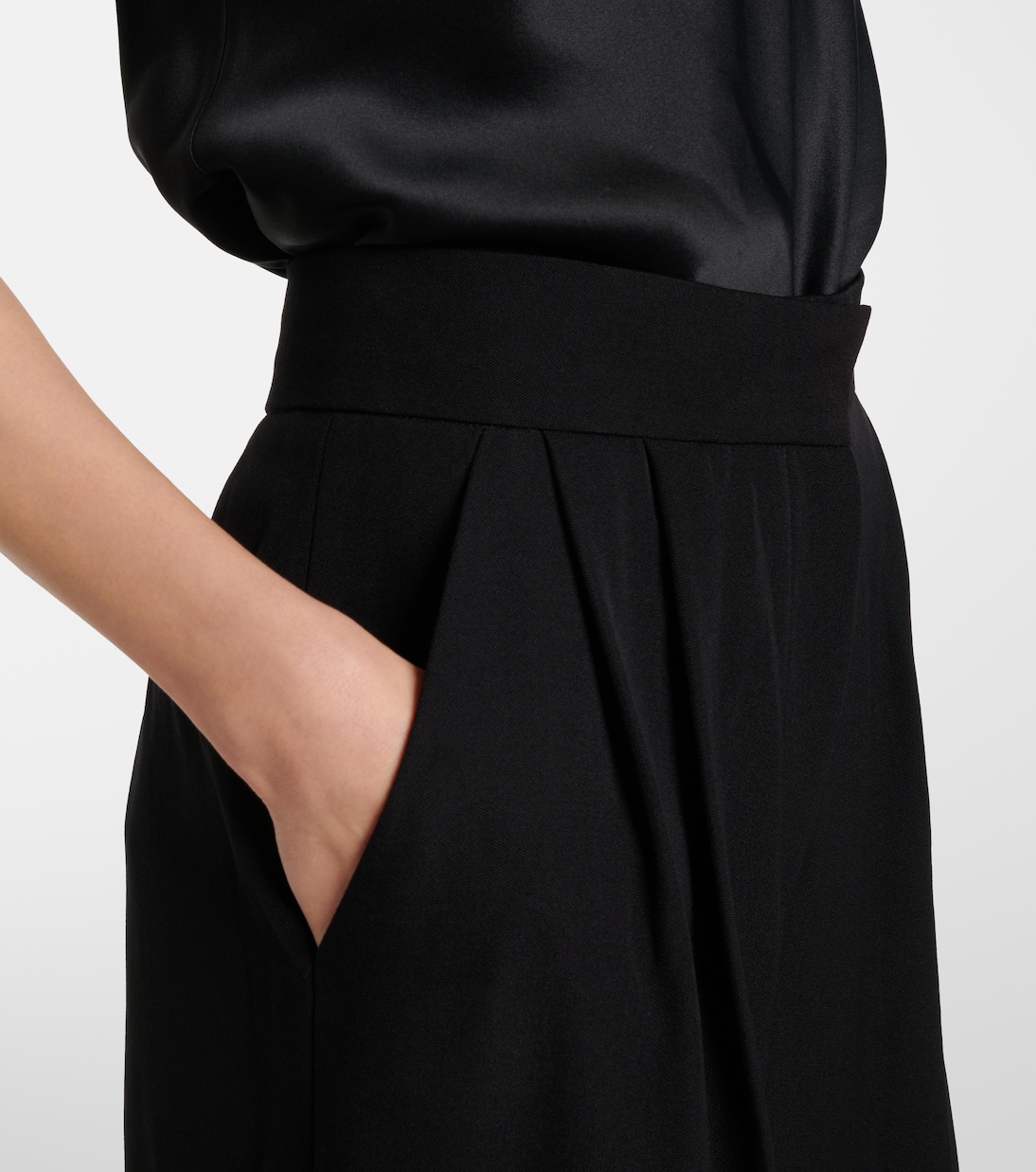 Pantalon ample à taille haute en laine | Erdem