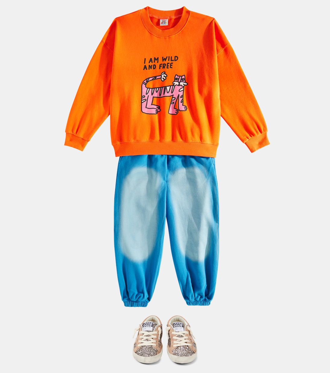 Sneakers Super-Star con suede e glitter | Golden Goose Kids