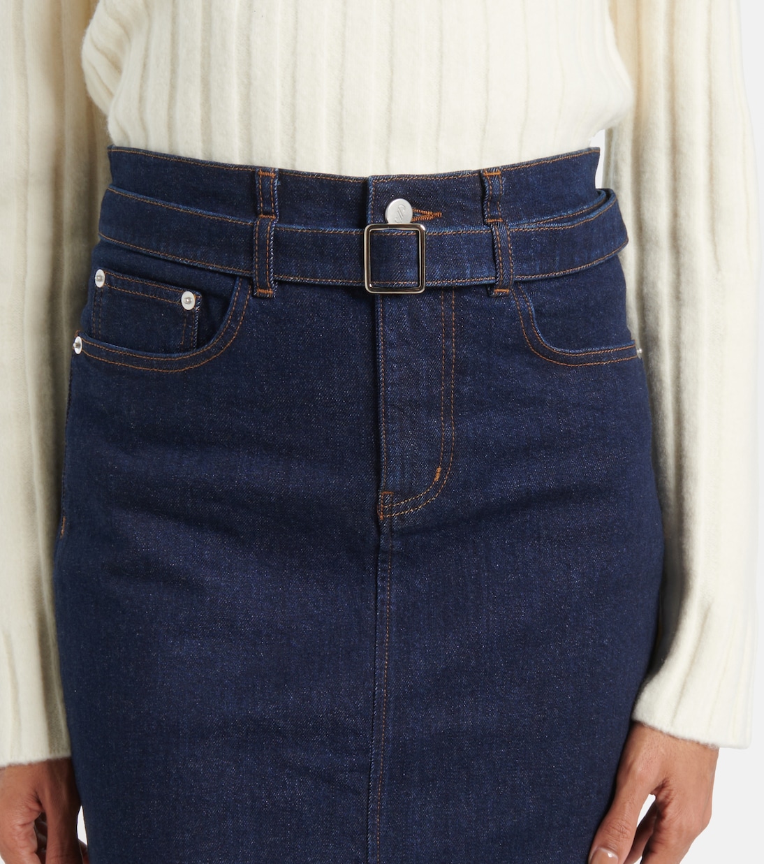 Falda midi Calder de denim | Proenza Schouler