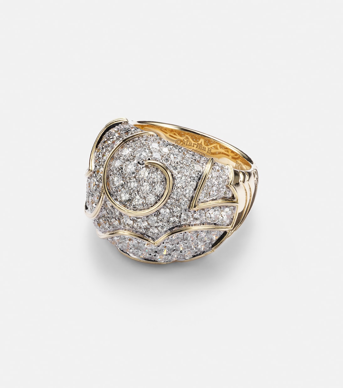 Bague Onda Bombe en or 18 ct et diamants | Marina B