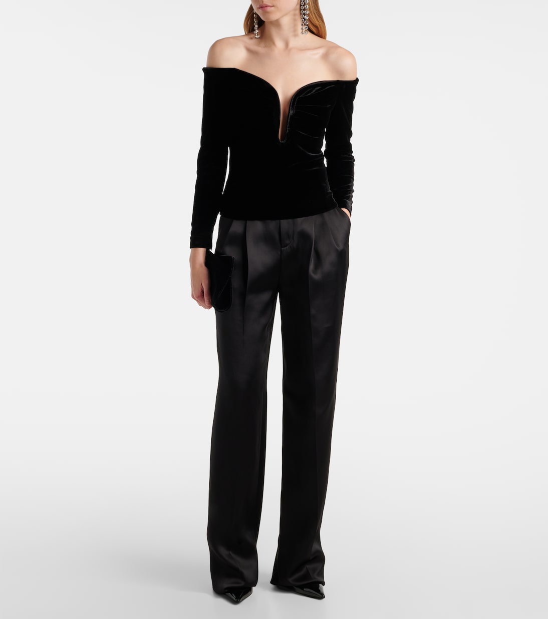 Top in velluto con scollo bardot | Roland Mouret