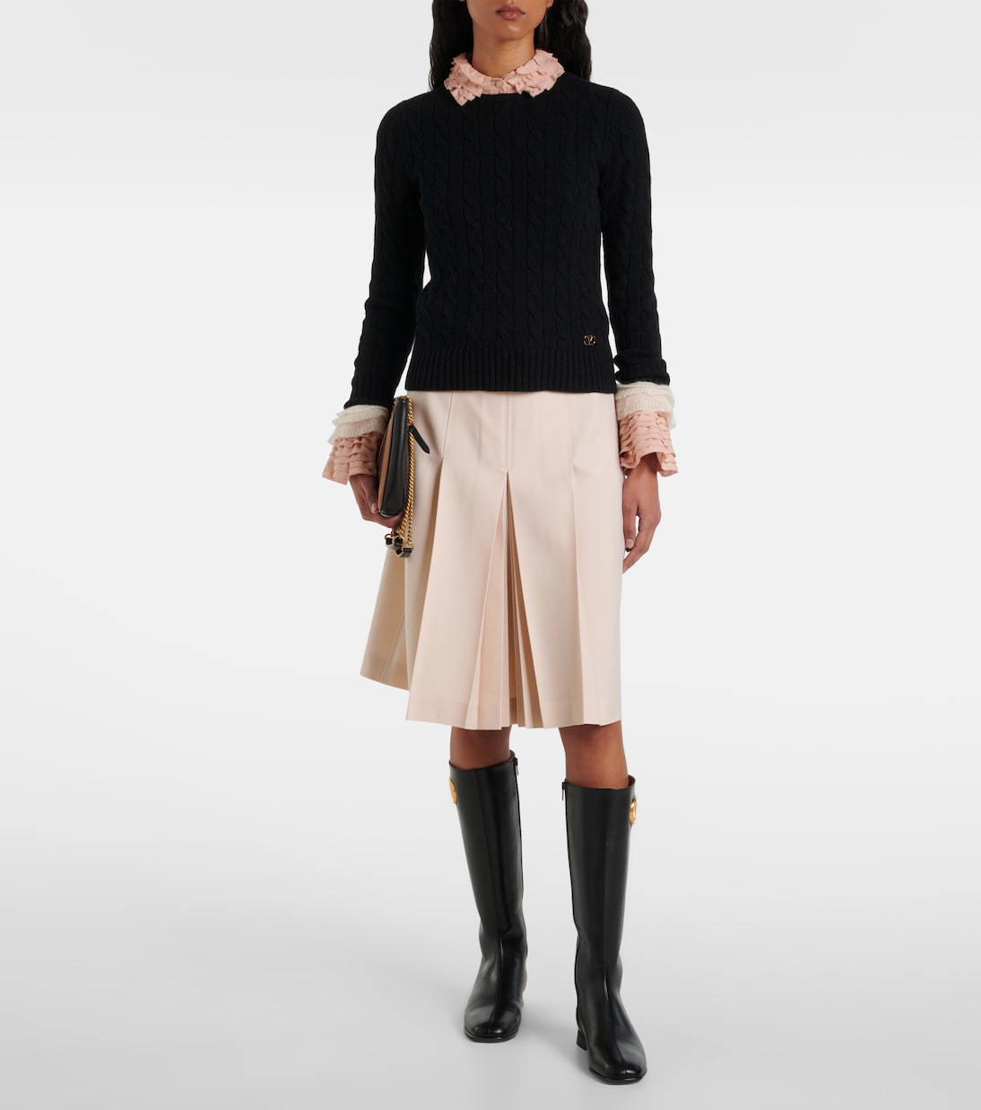 Botas altas de piel con VLogo Signature | Valentino Garavani