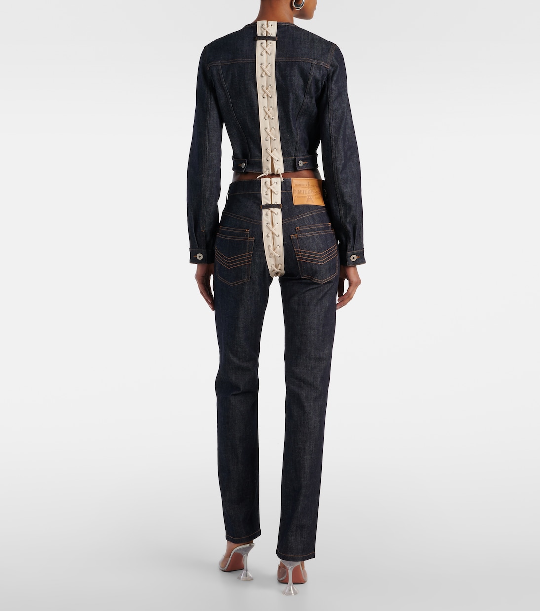 Jeans regular a vita alta con lacci | Jean Paul Gaultier