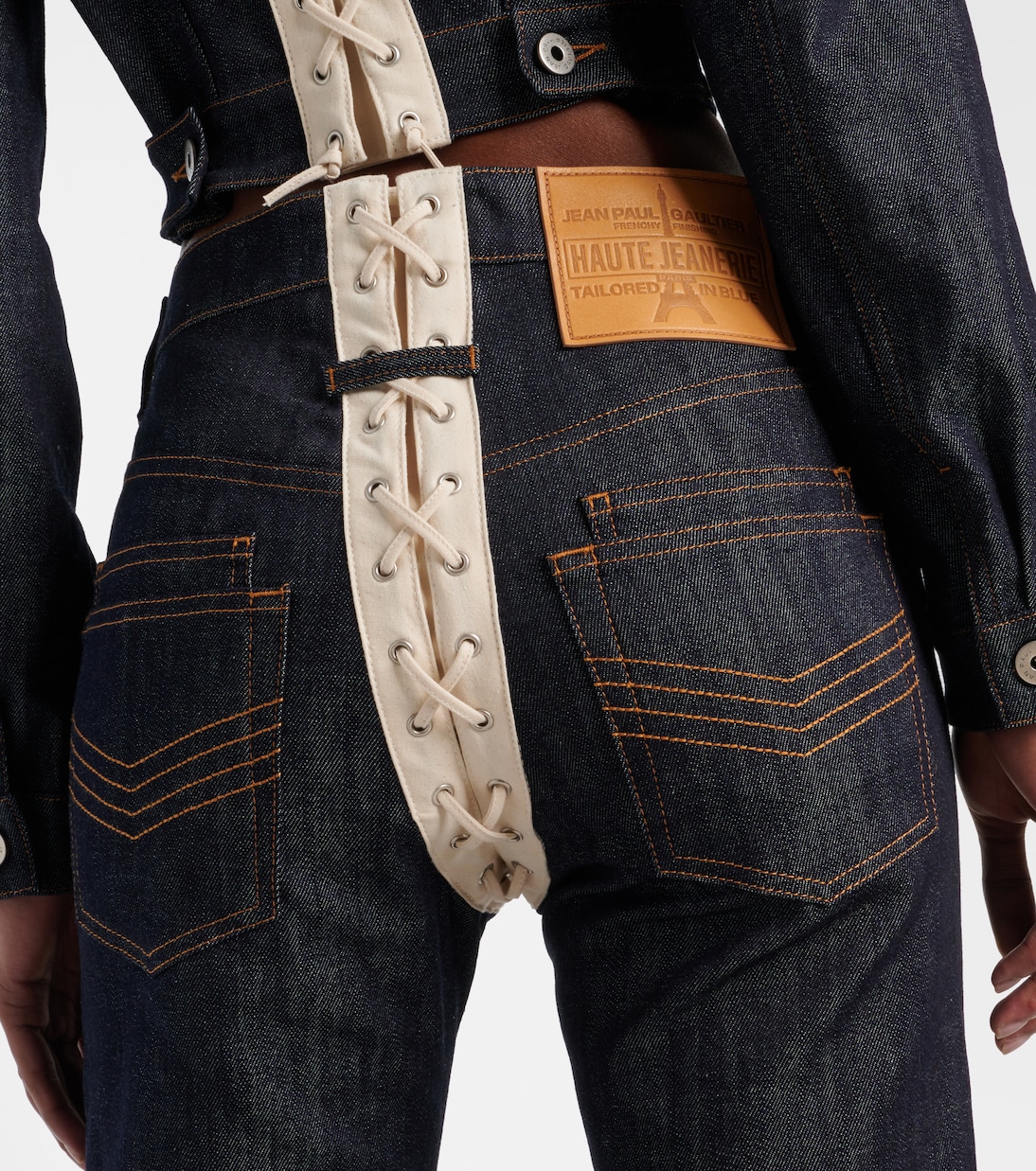 Jeans regular a vita alta con lacci | Jean Paul Gaultier