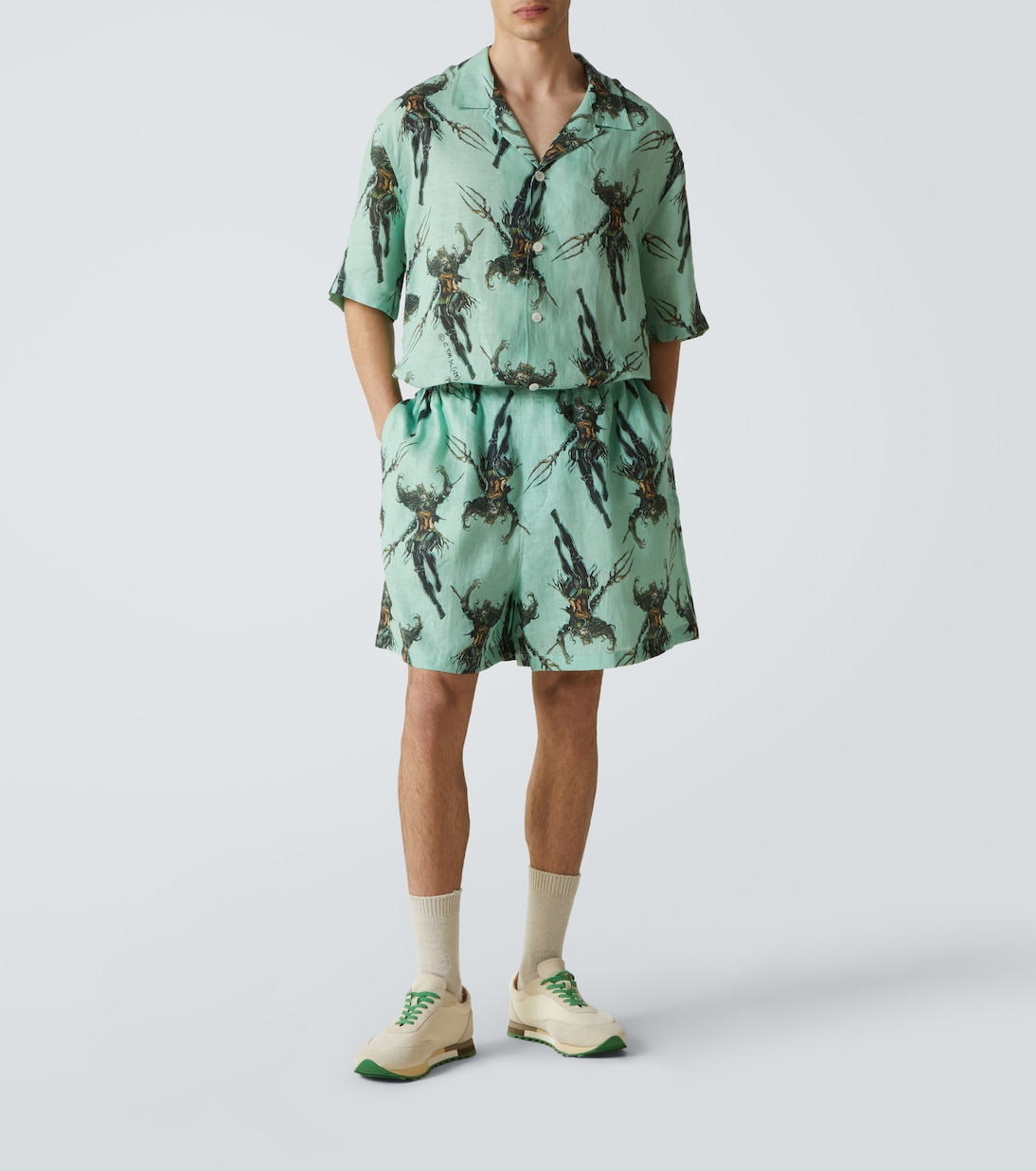 Printed linen shorts | Acne Studios