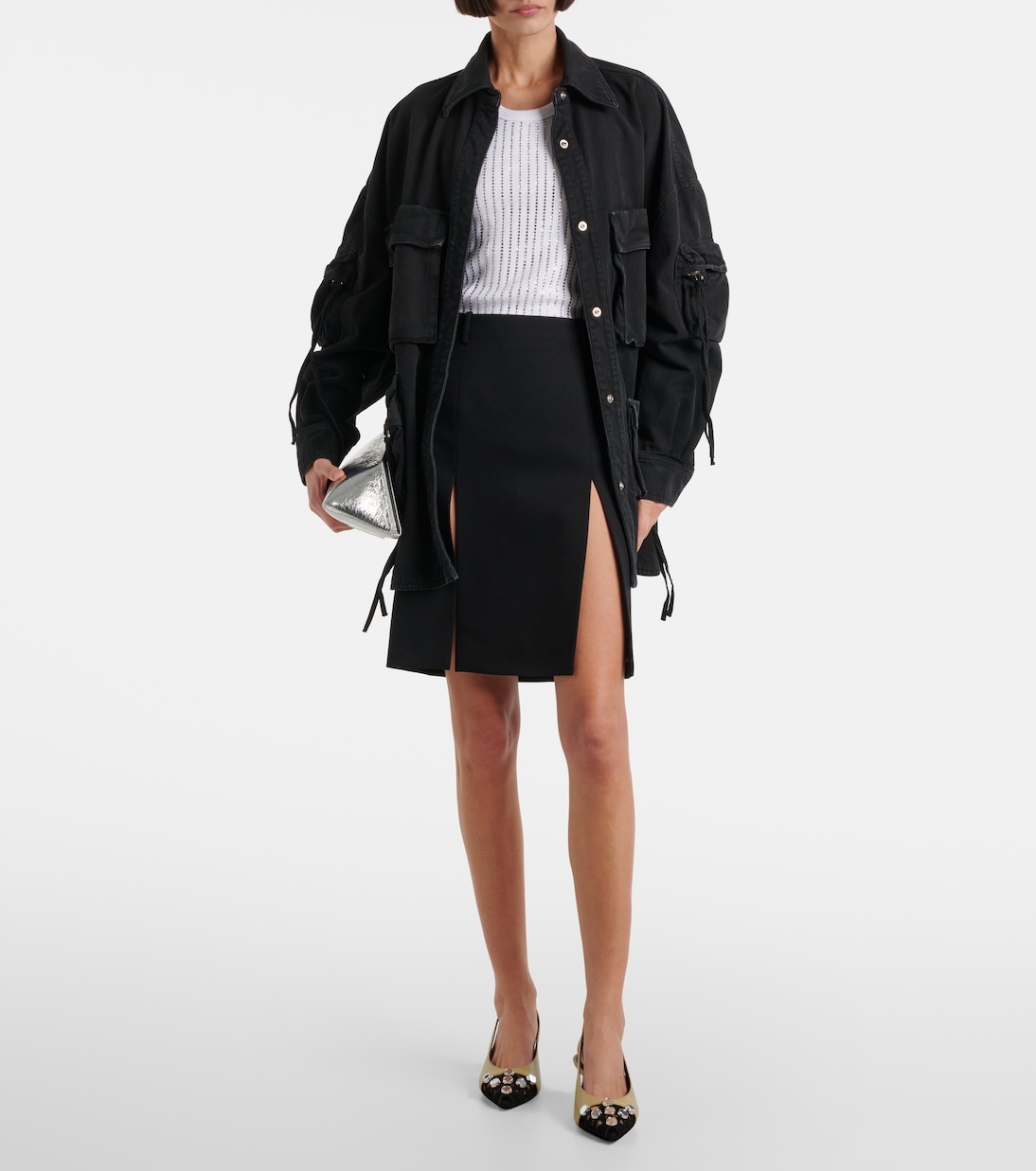 Verzierte Slingback-Pumps Fiona 50 aus Leder | The Attico