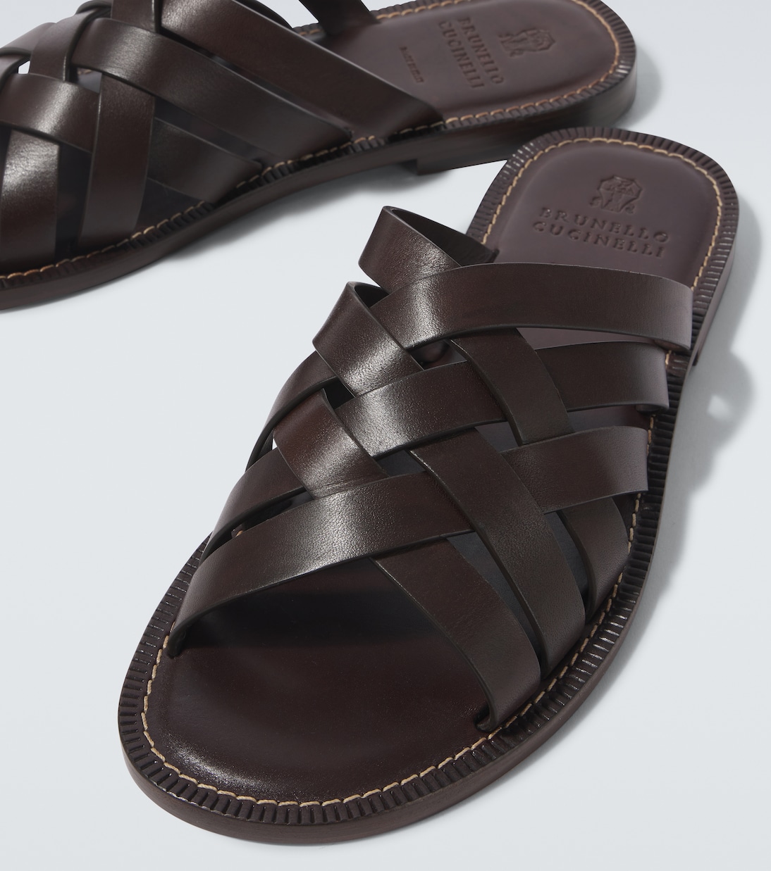 Pantoletten aus Leder | Brunello Cucinelli
