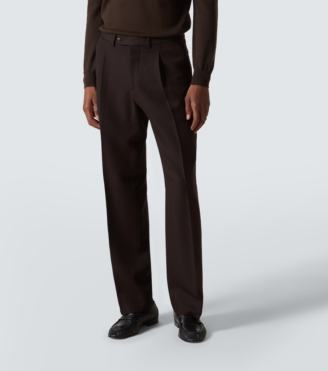 Pantaloni a gamba larga Amo in twill di lana | Saman Amel