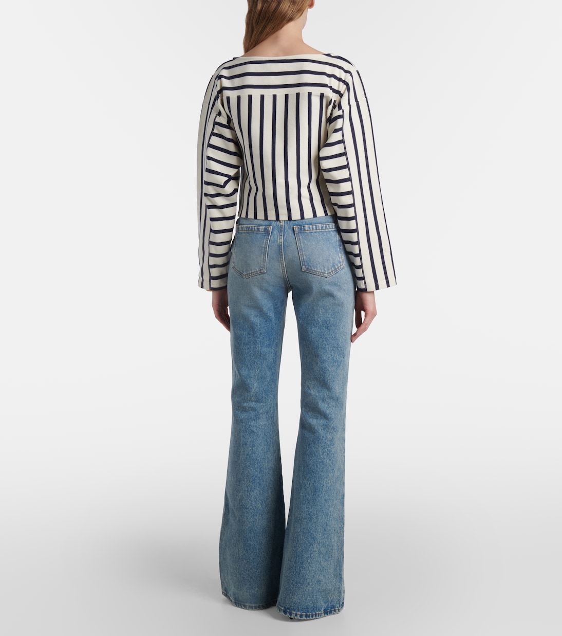 Felpa cropped a righe con logo | Balmain