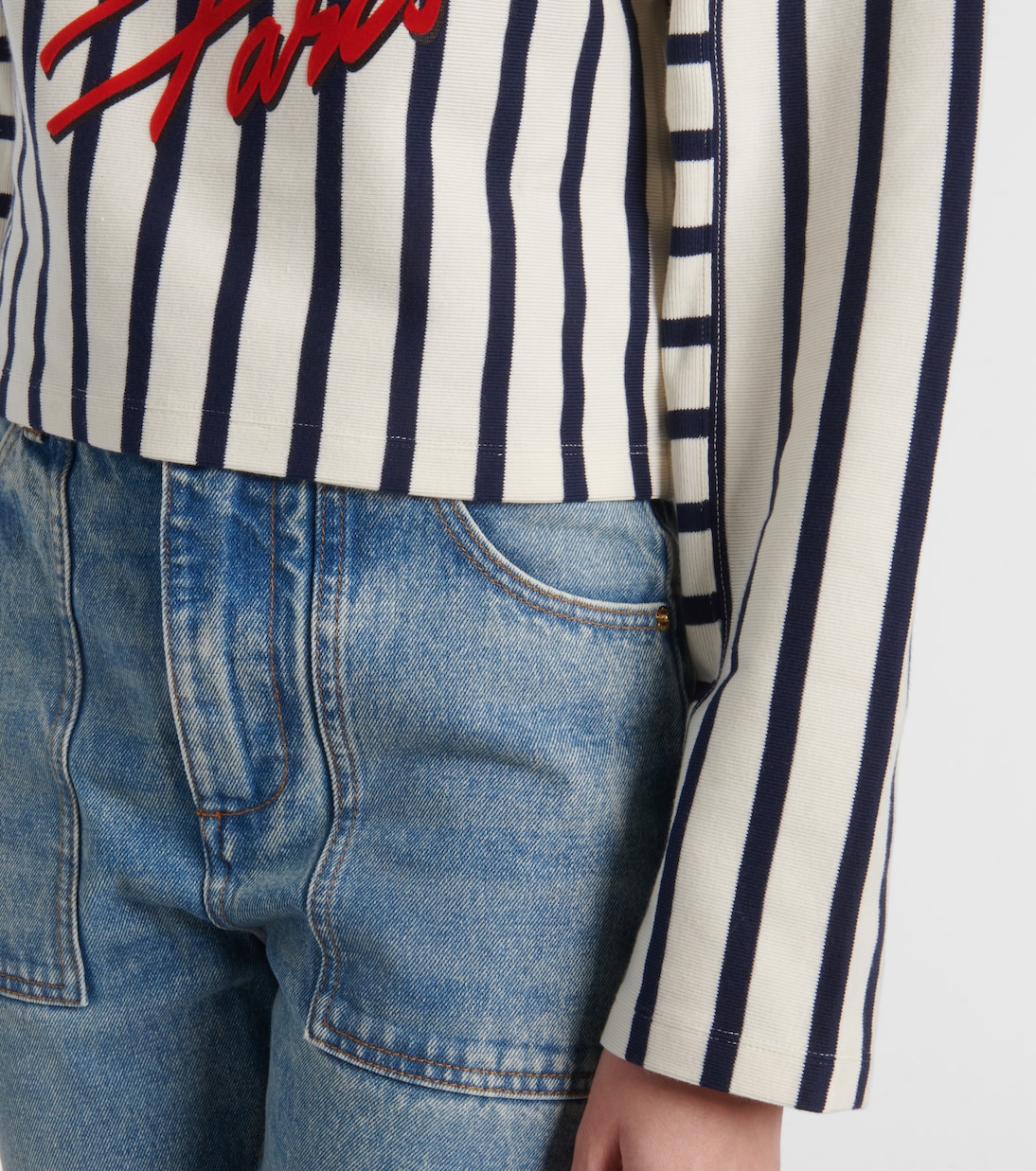 Felpa cropped a righe con logo | Balmain