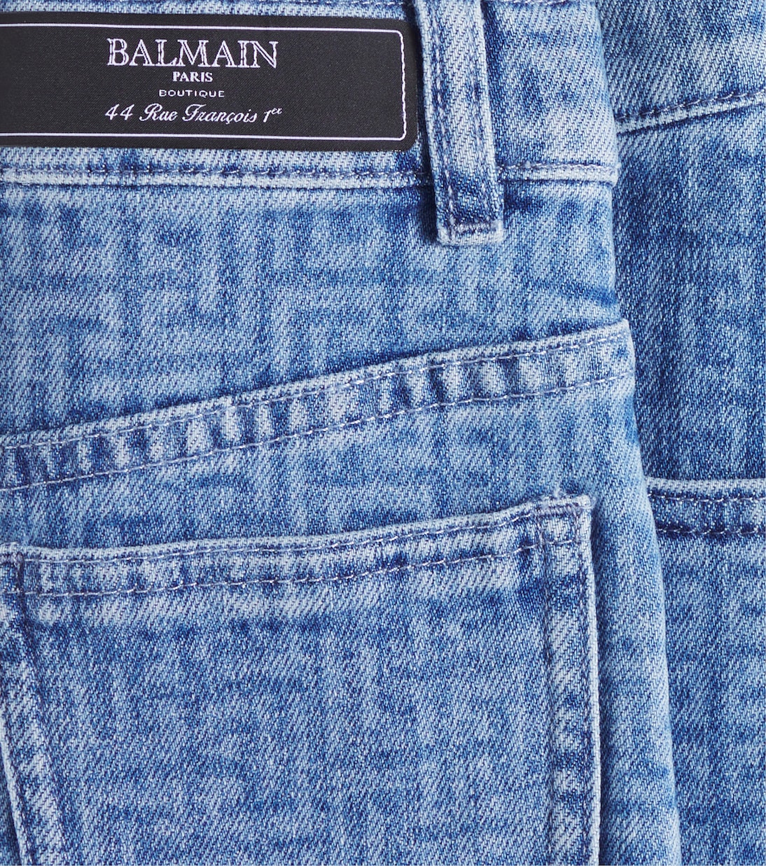 Falda en denim con monograma | Balmain Kids