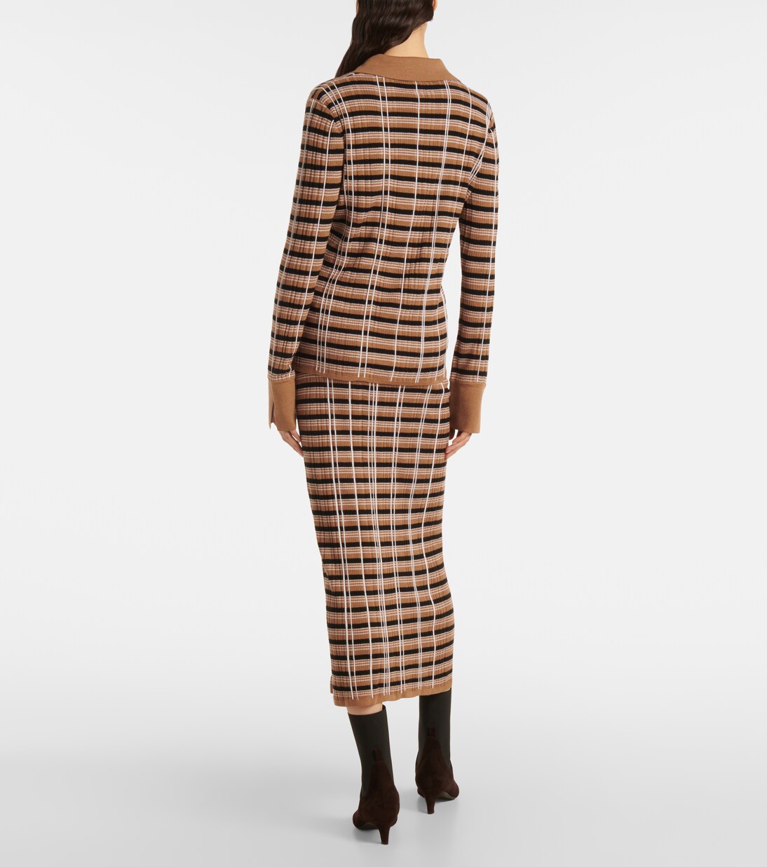Checked wool and silk polo sweater | Joseph