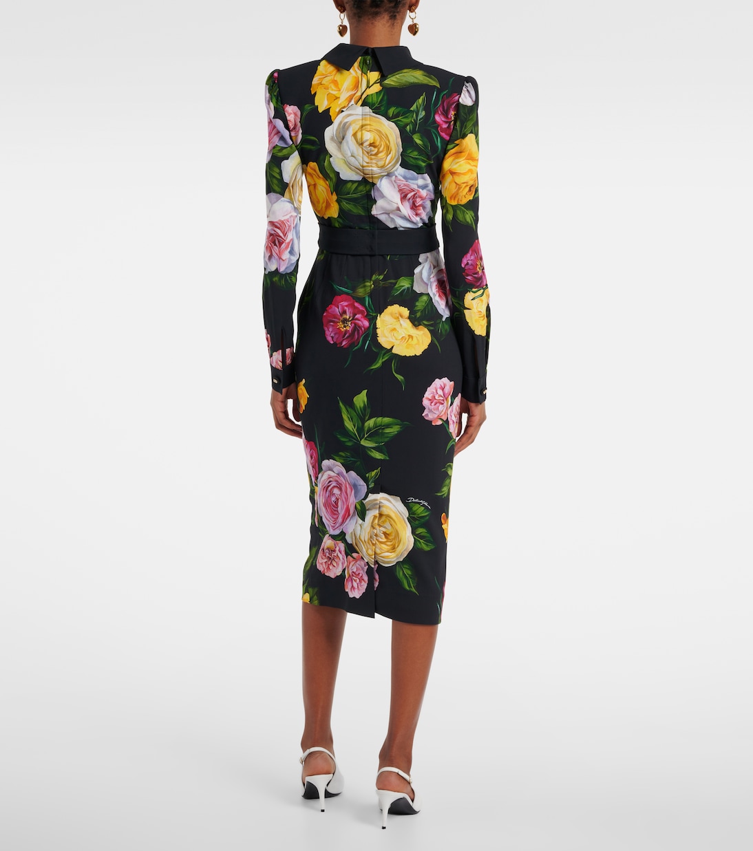 Robe chemise Longuette à fleurs | Dolce&Gabbana