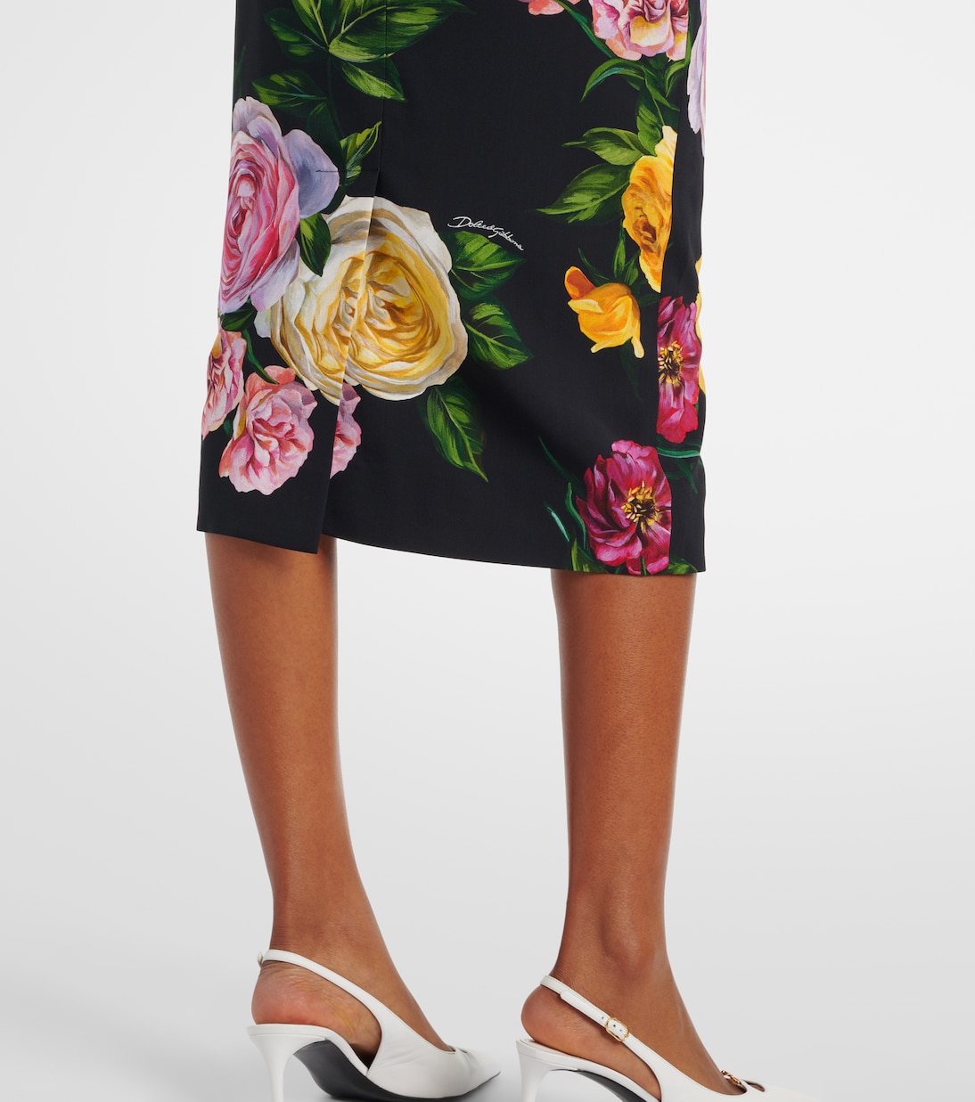 Robe chemise Longuette à fleurs | Dolce&Gabbana