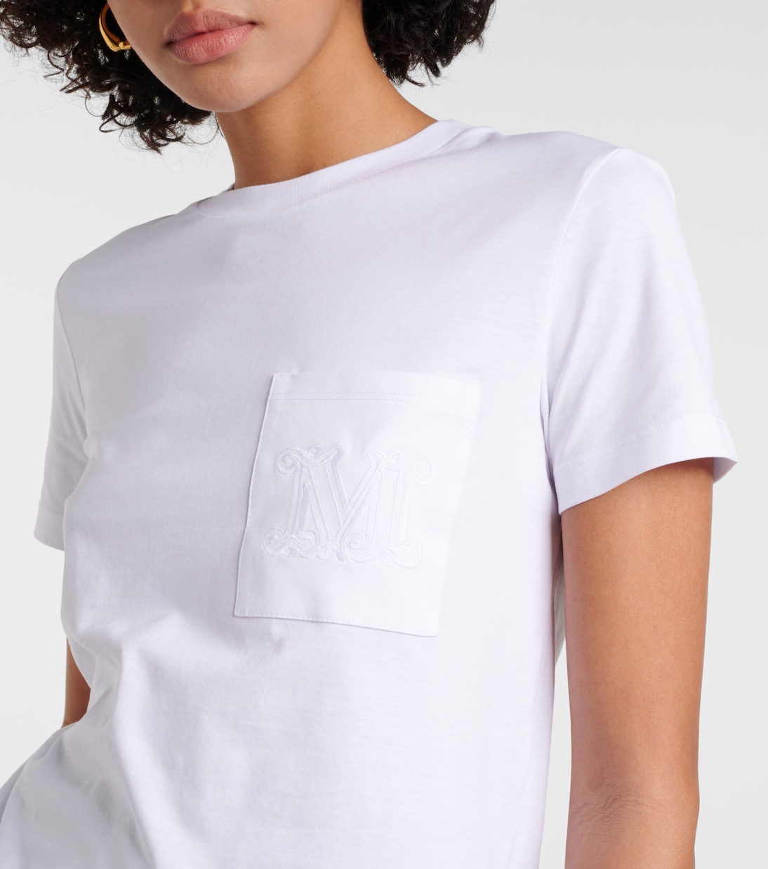 T-shirt Papaia brodé en coton | Max Mara