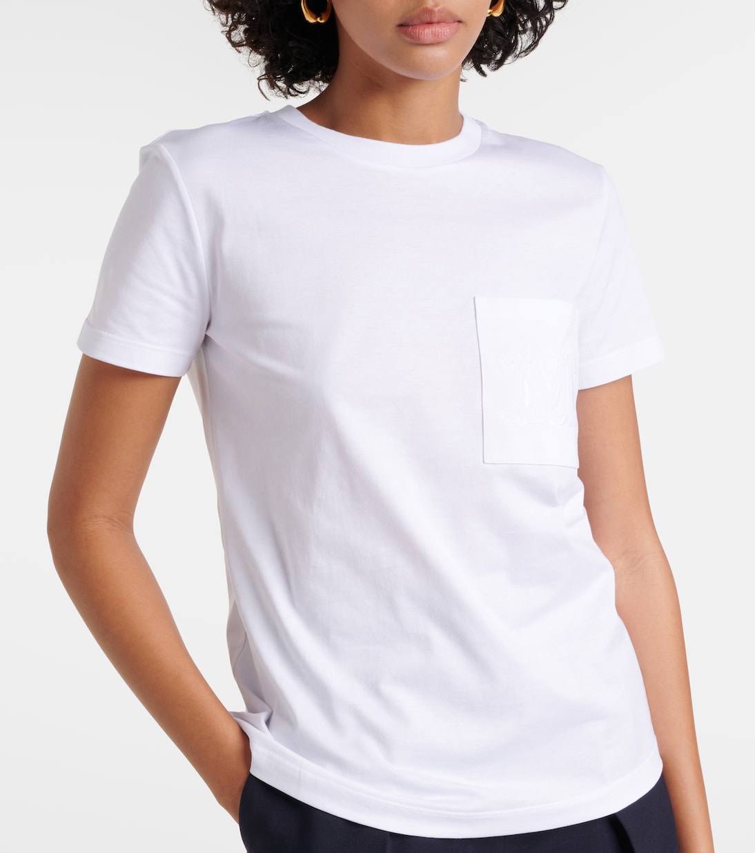 T-shirt Papaia brodé en coton | Max Mara