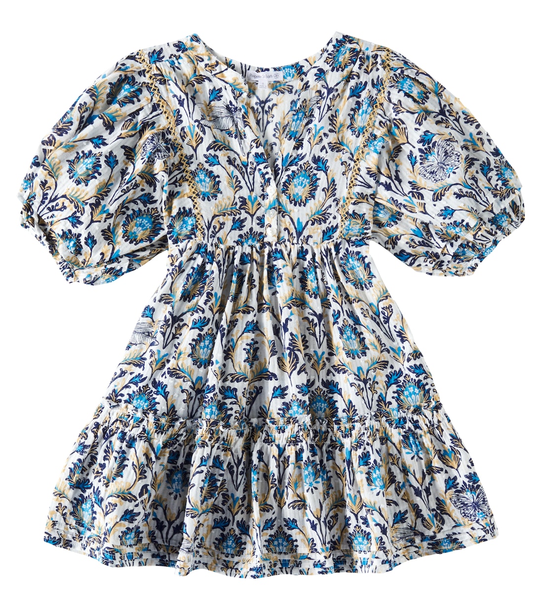 Abito Aria in cotone con volant | Poupette St Barth Kids