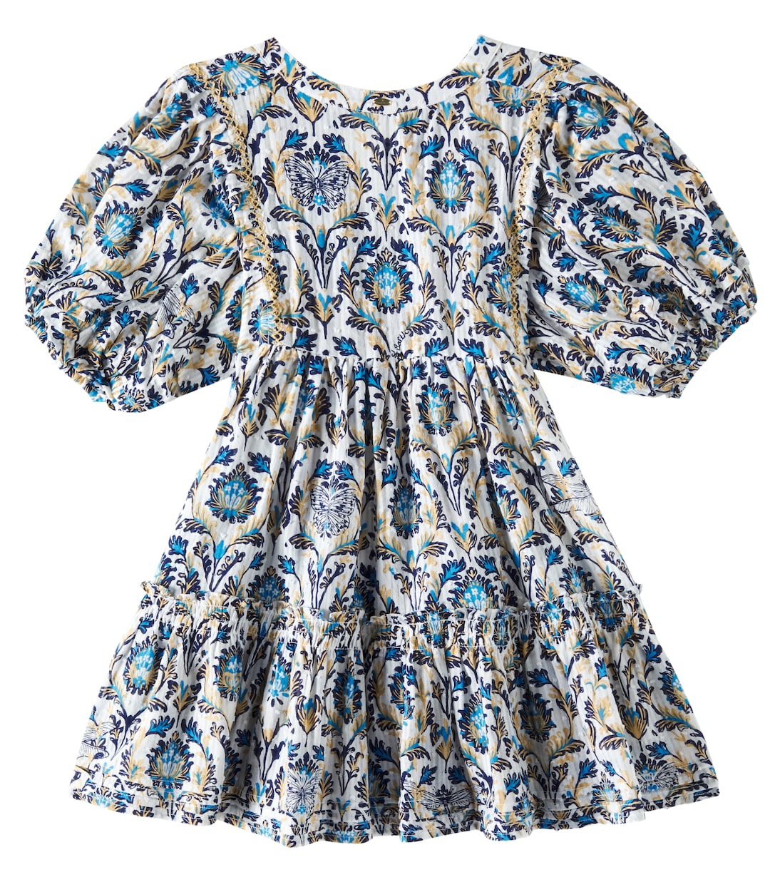 Abito Aria in cotone con volant | Poupette St Barth Kids