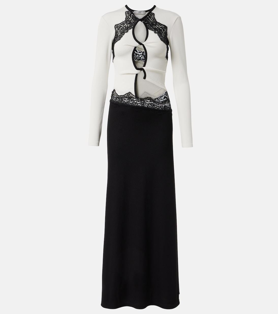 Abito lungo con pizzo e cut-out | Christopher Esber