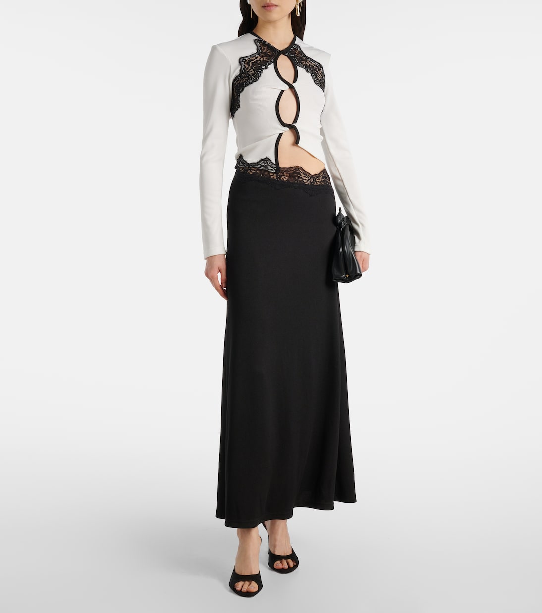 Abito lungo con pizzo e cut-out | Christopher Esber