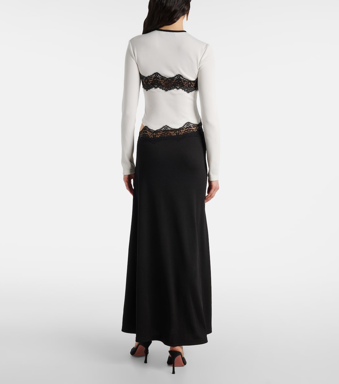 Abito lungo con pizzo e cut-out | Christopher Esber