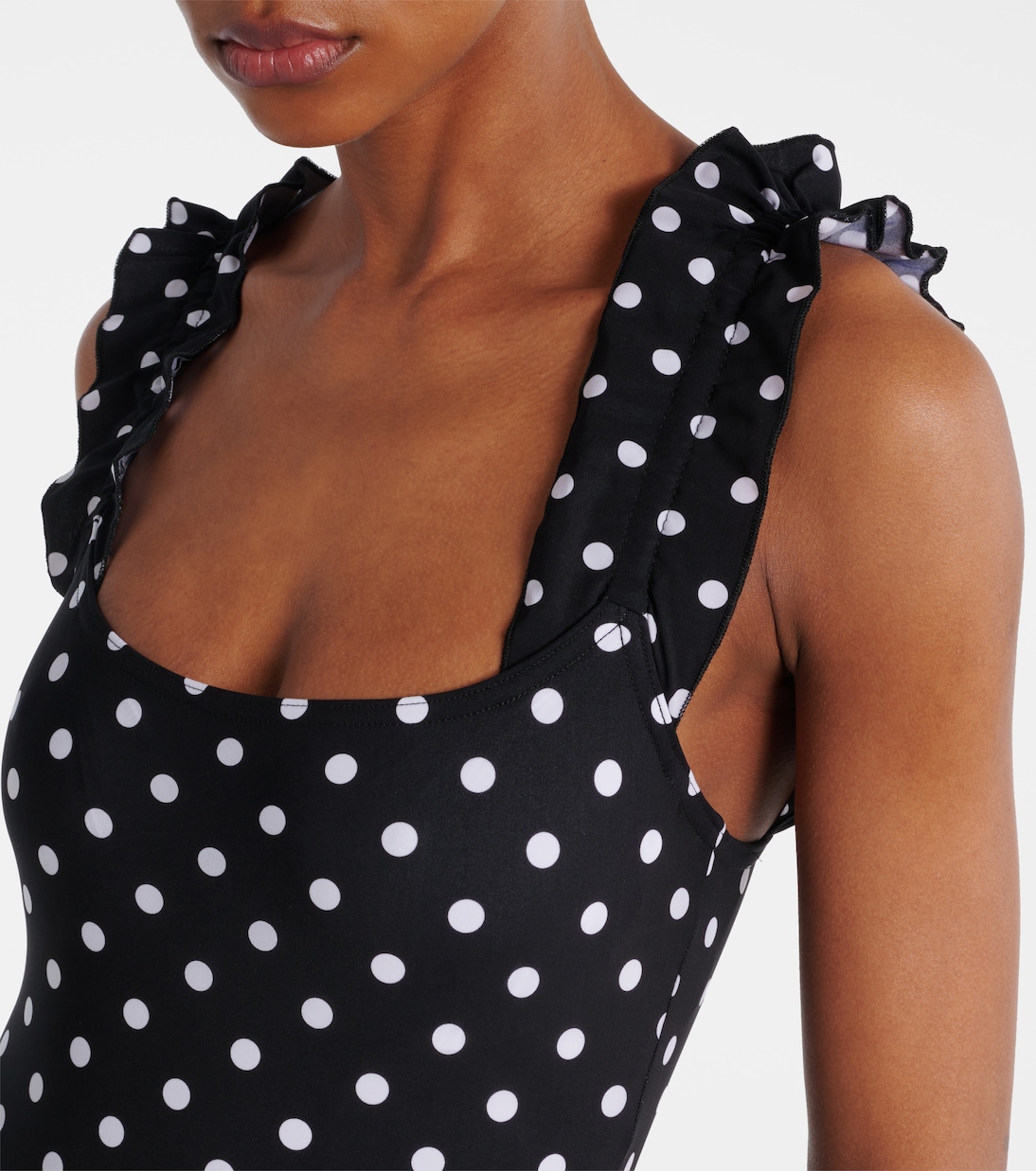 Costume intero a pois con volant | Karla Colletto