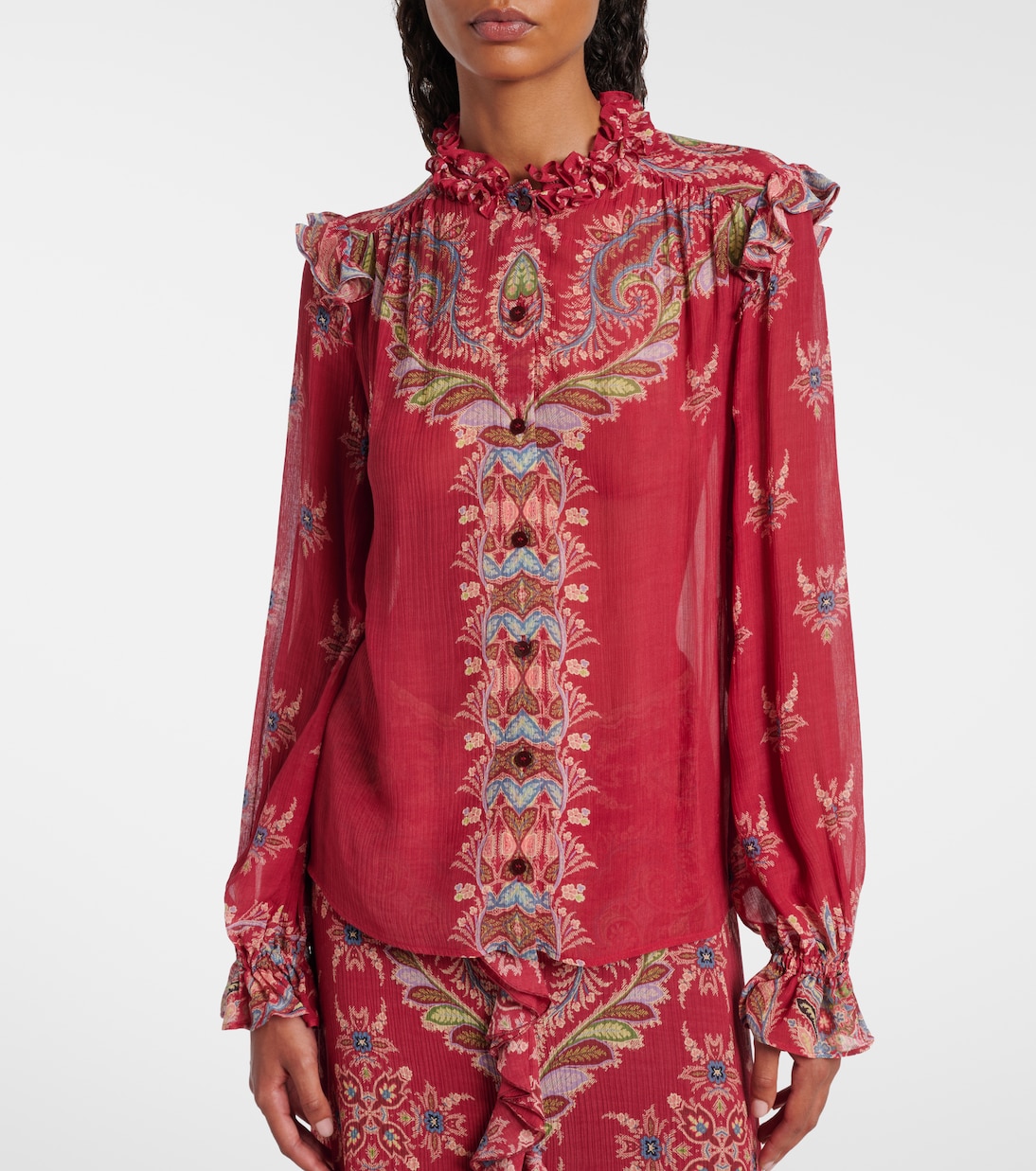 Printed crepon blouse | Etro
