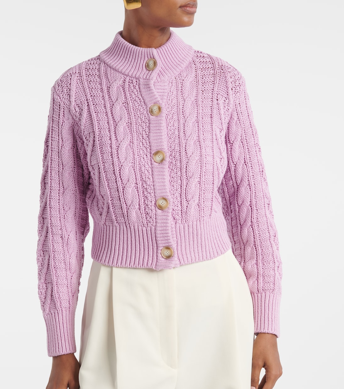 Cárdigan cropped Aleph de algodón trenzado | Emilia Wickstead