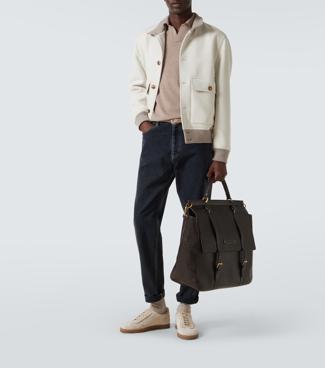 Leather travel bag | Brunello Cucinelli