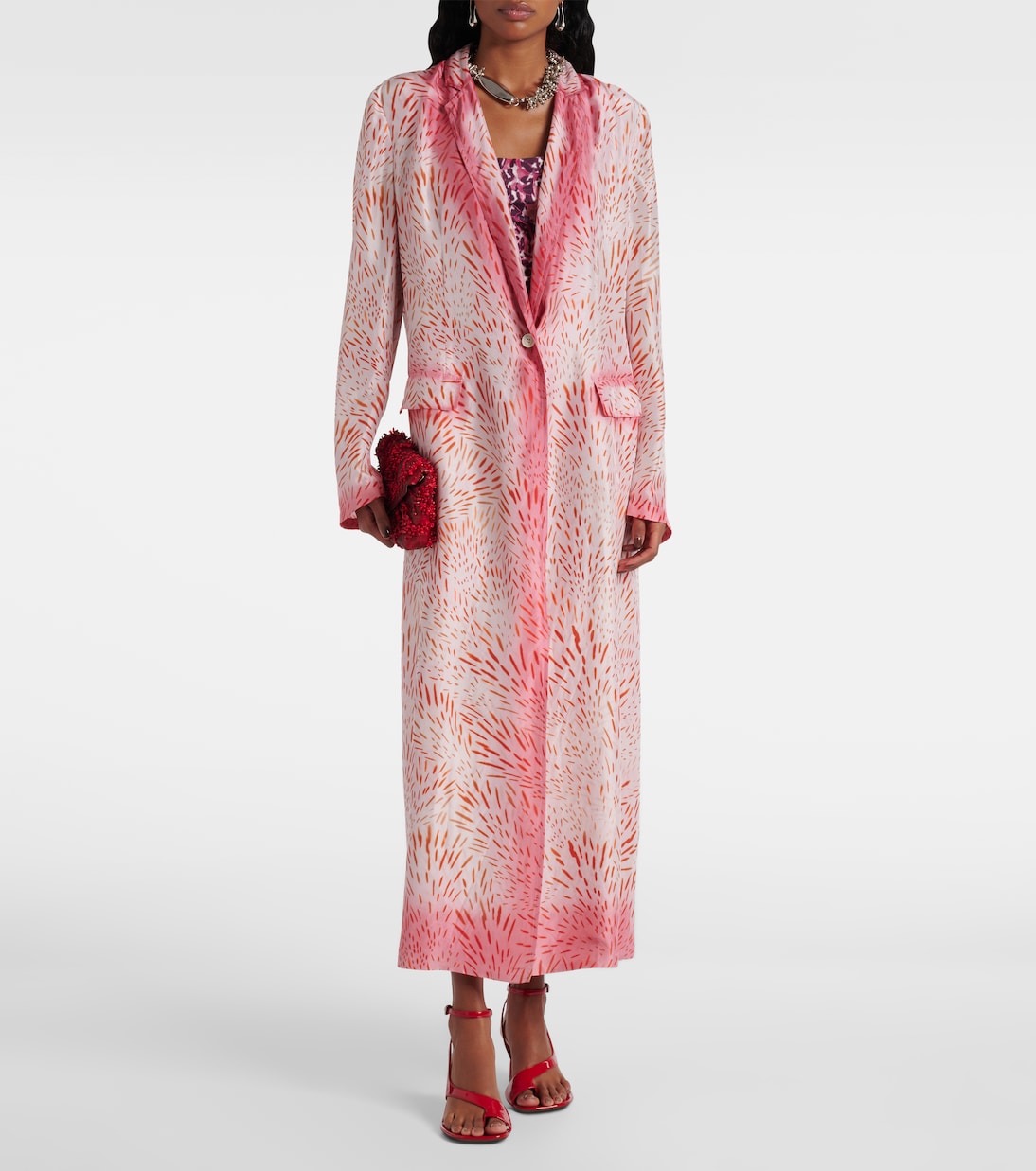 Cappotto in seta con stampa | Dries Van Noten