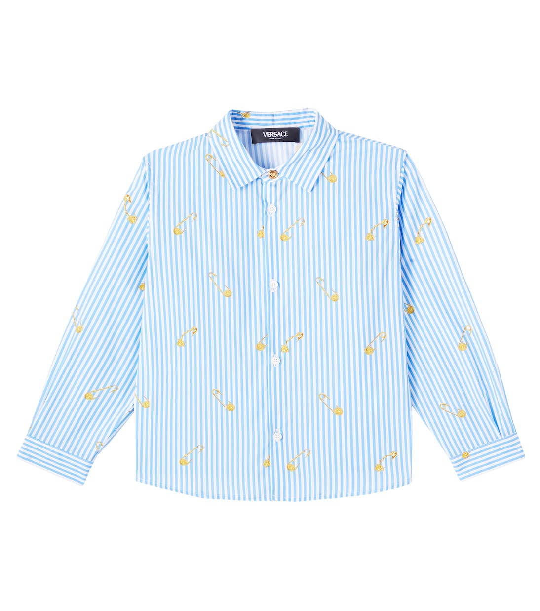 Safety Pin Bengal stripe cotton shirt | Versace Kids