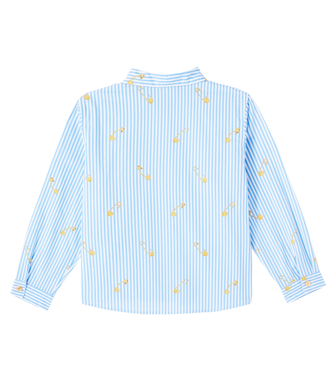 Safety Pin Bengal stripe cotton shirt | Versace Kids