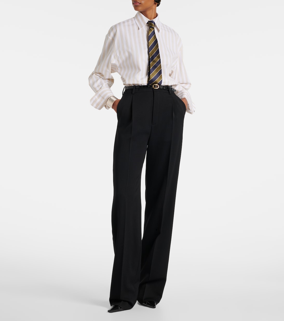 Camicia Cassandre in cotone a righe | Saint Laurent