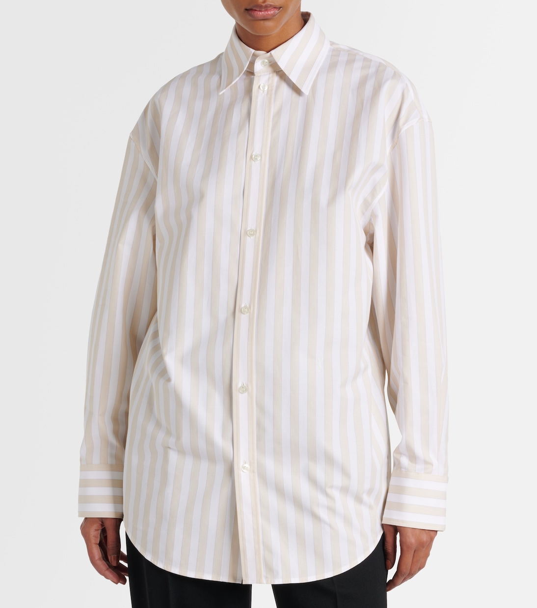 Camicia Cassandre in cotone a righe | Saint Laurent