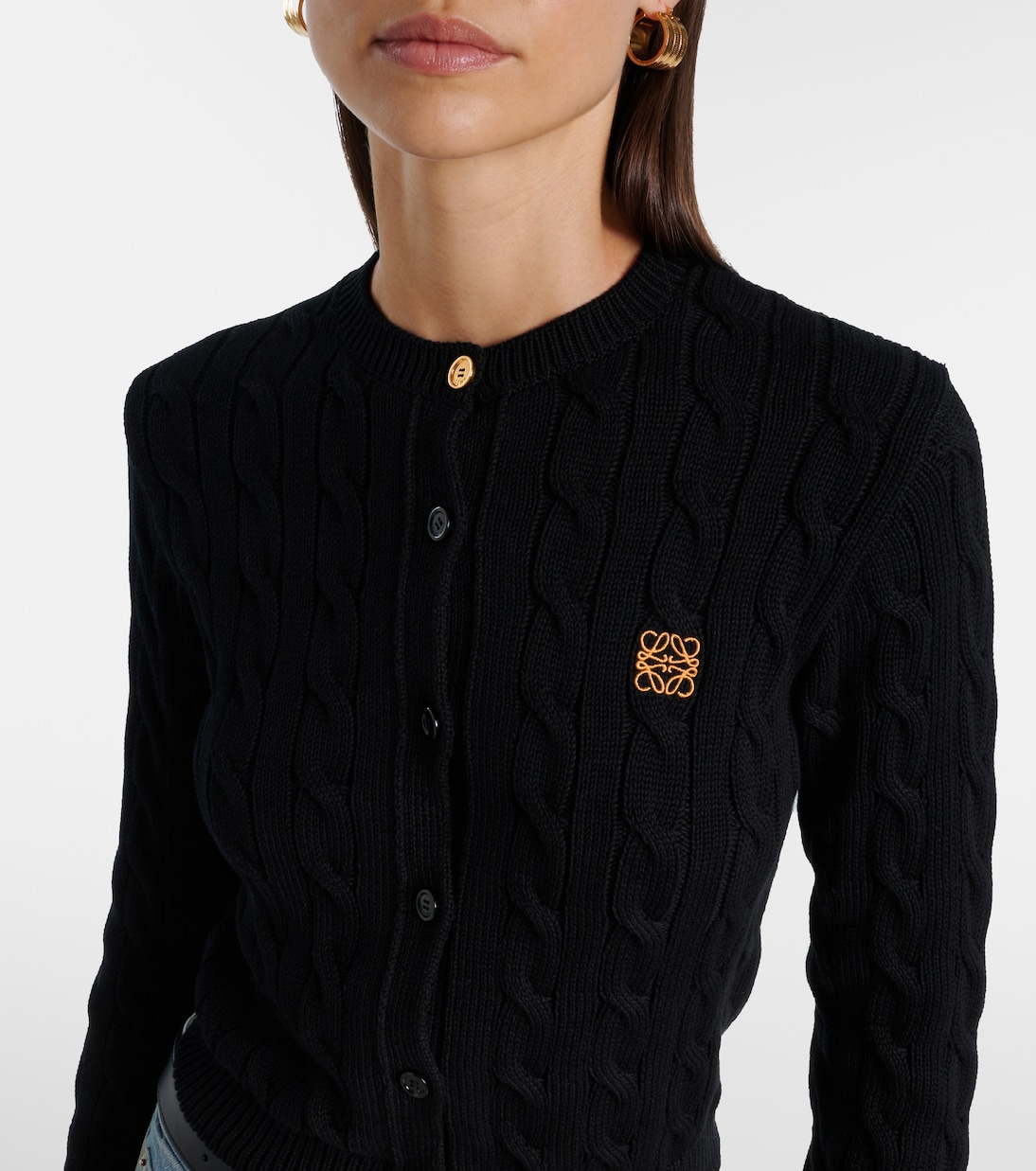 Cardigan in cotone con ricamo | Loewe