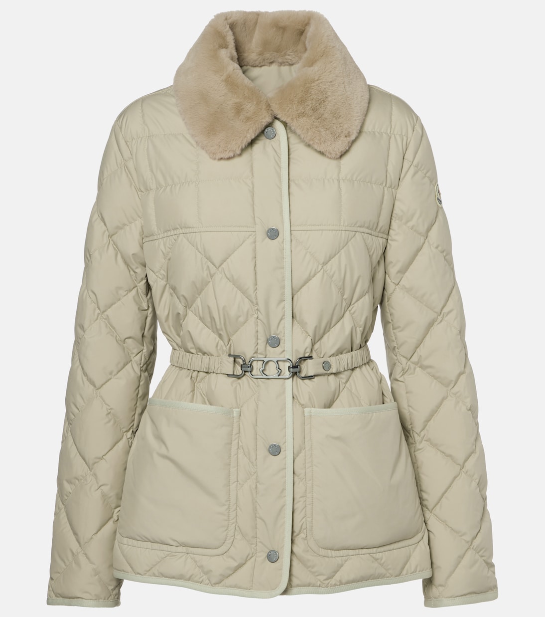 Cygne faux fur-trimmed down jacket | Moncler