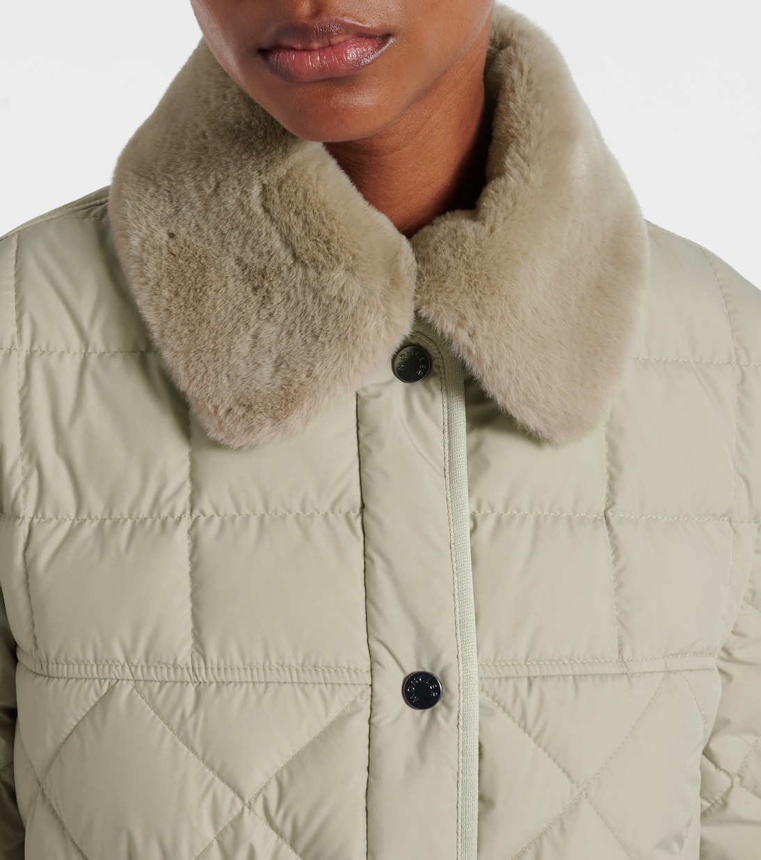 Cygne faux fur-trimmed down jacket | Moncler