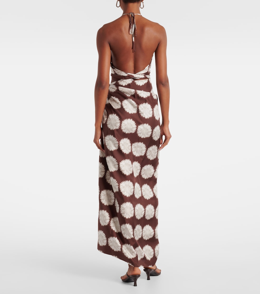 Printed silk beach cover-up | Asceno