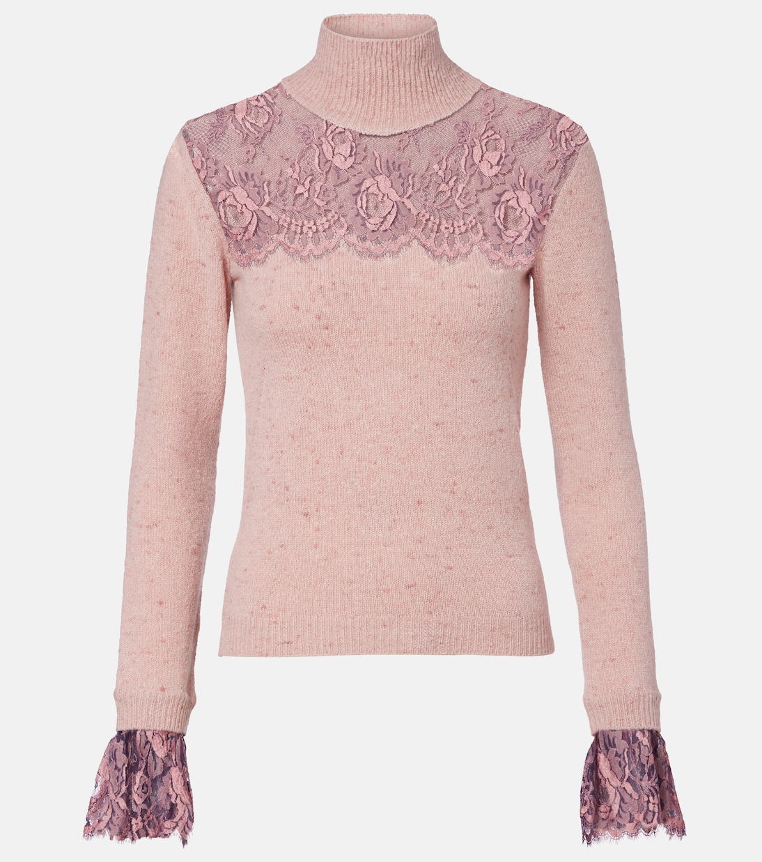 Lace-trimmed wool-blend sweater | Valentino