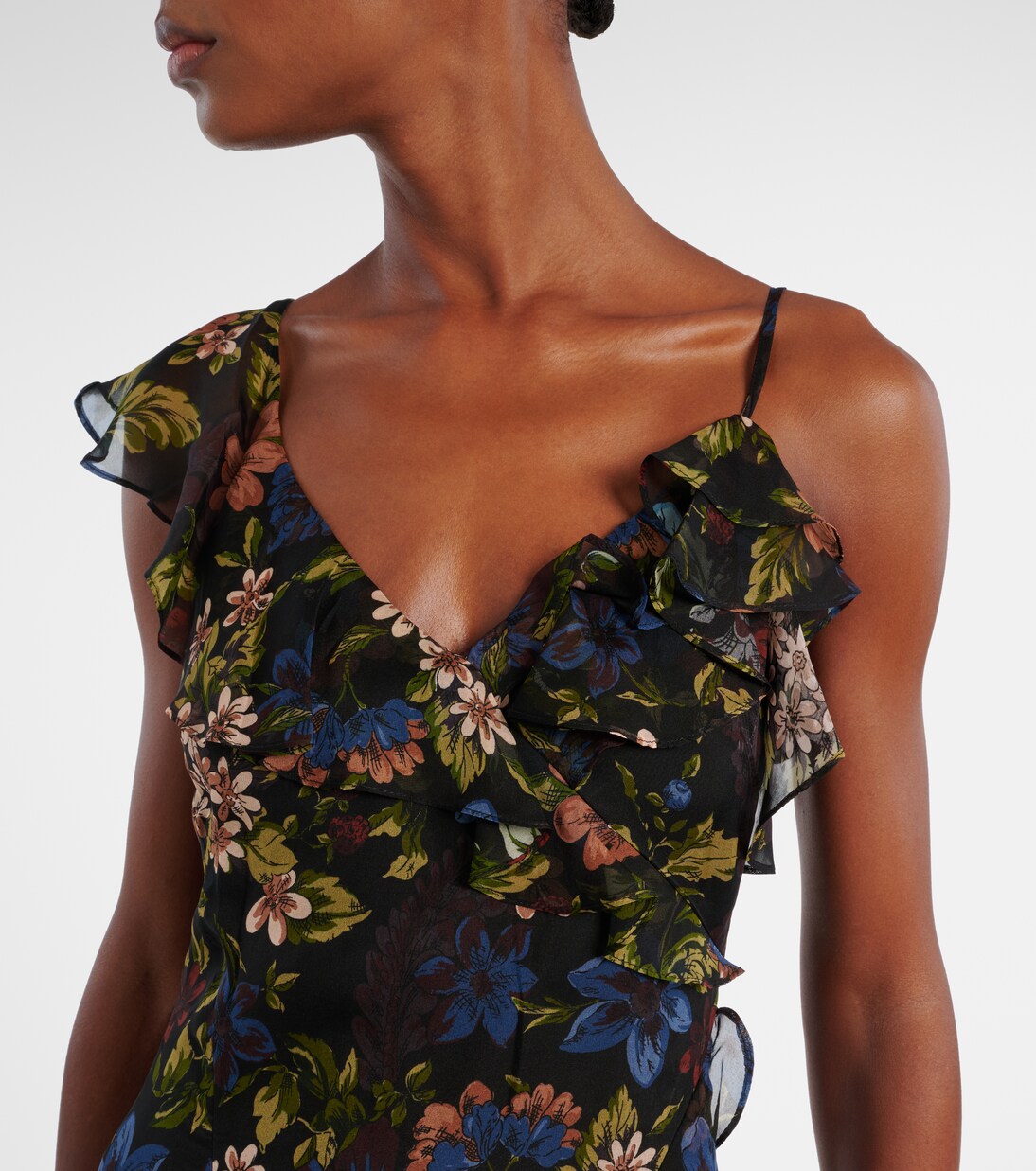 Madeline ruffled floral silk maxi dress | Veronica Beard