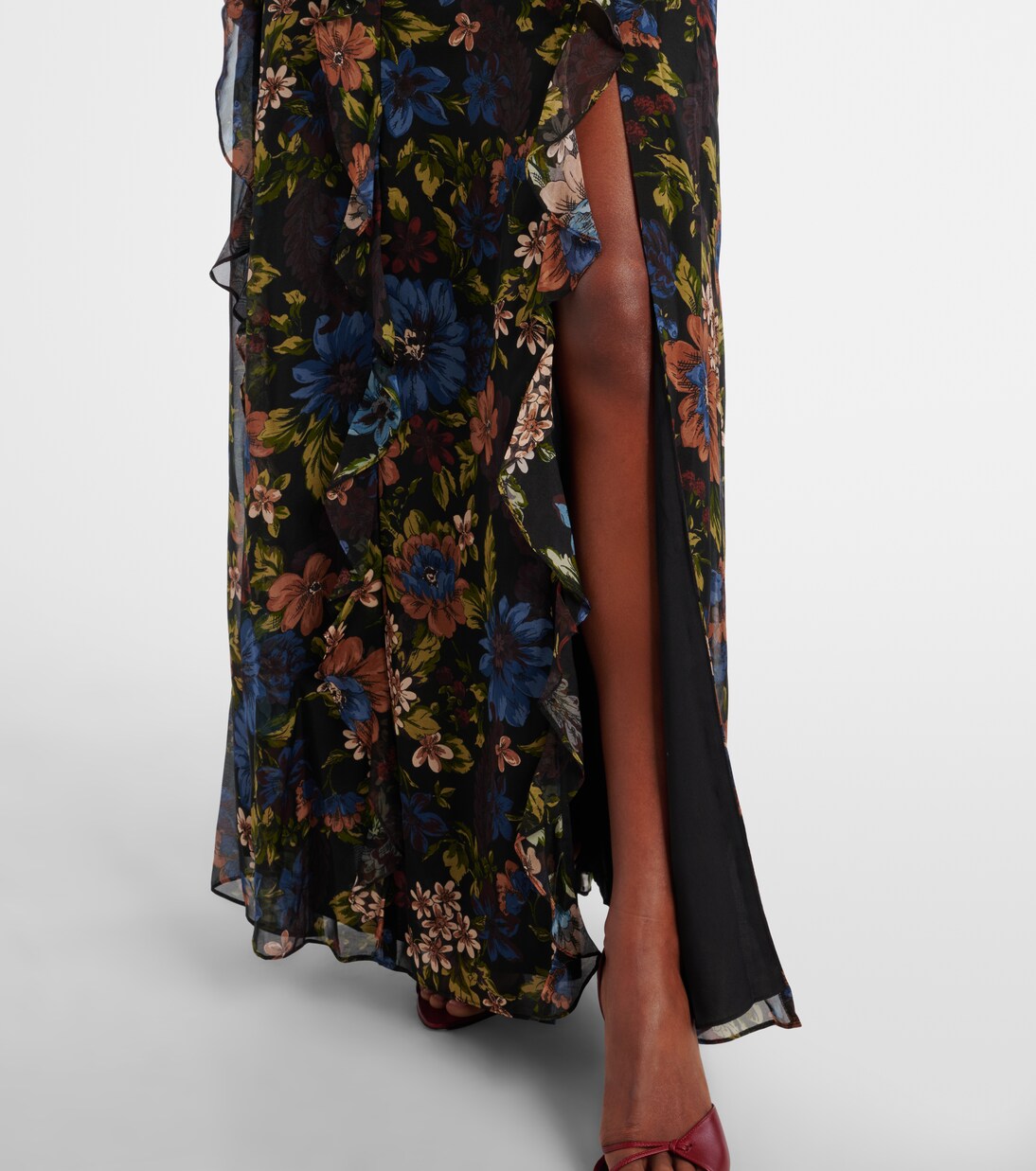 Madeline ruffled floral silk maxi dress | Veronica Beard