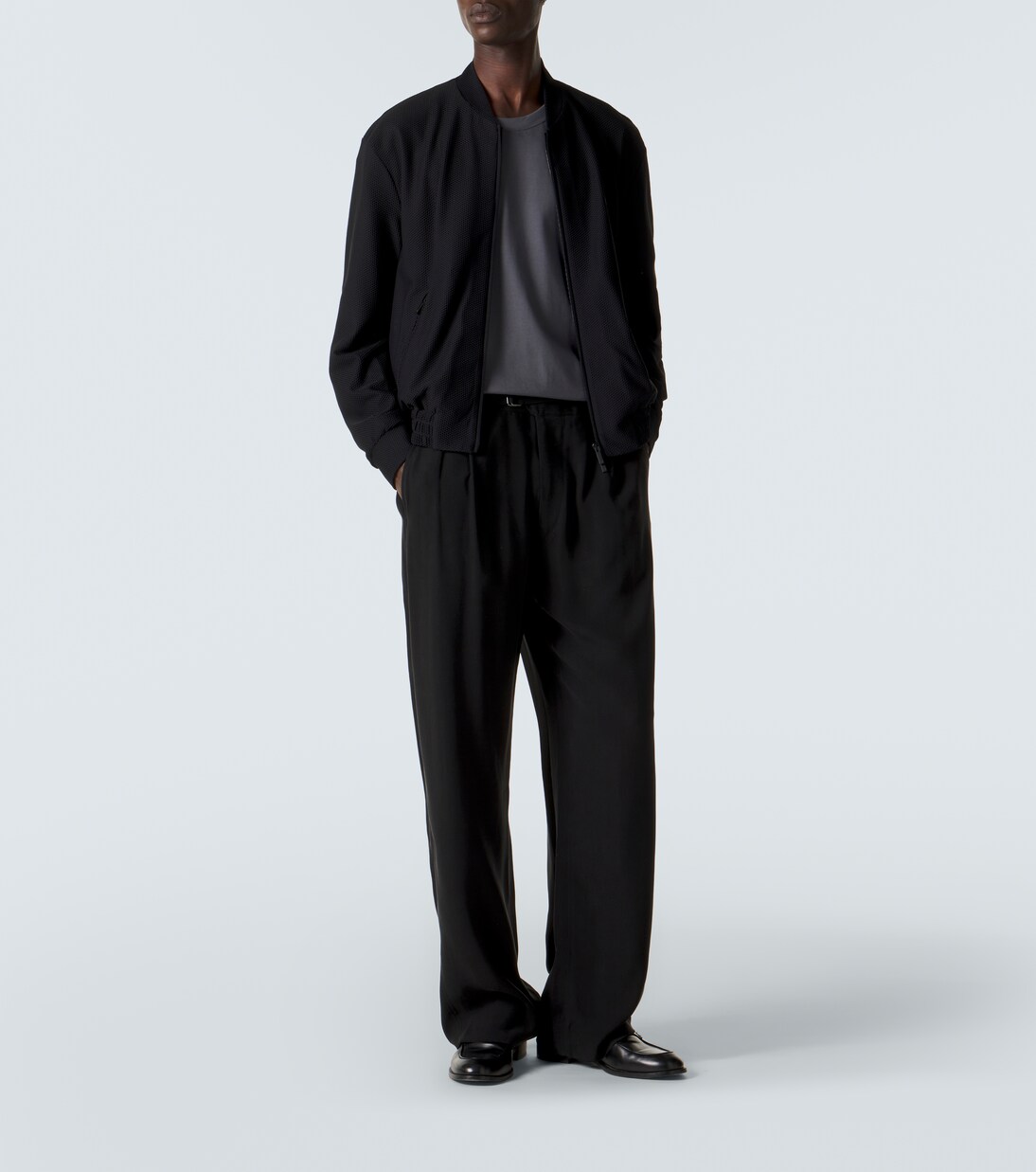 Waffle-knit blouson jacket | Giorgio Armani