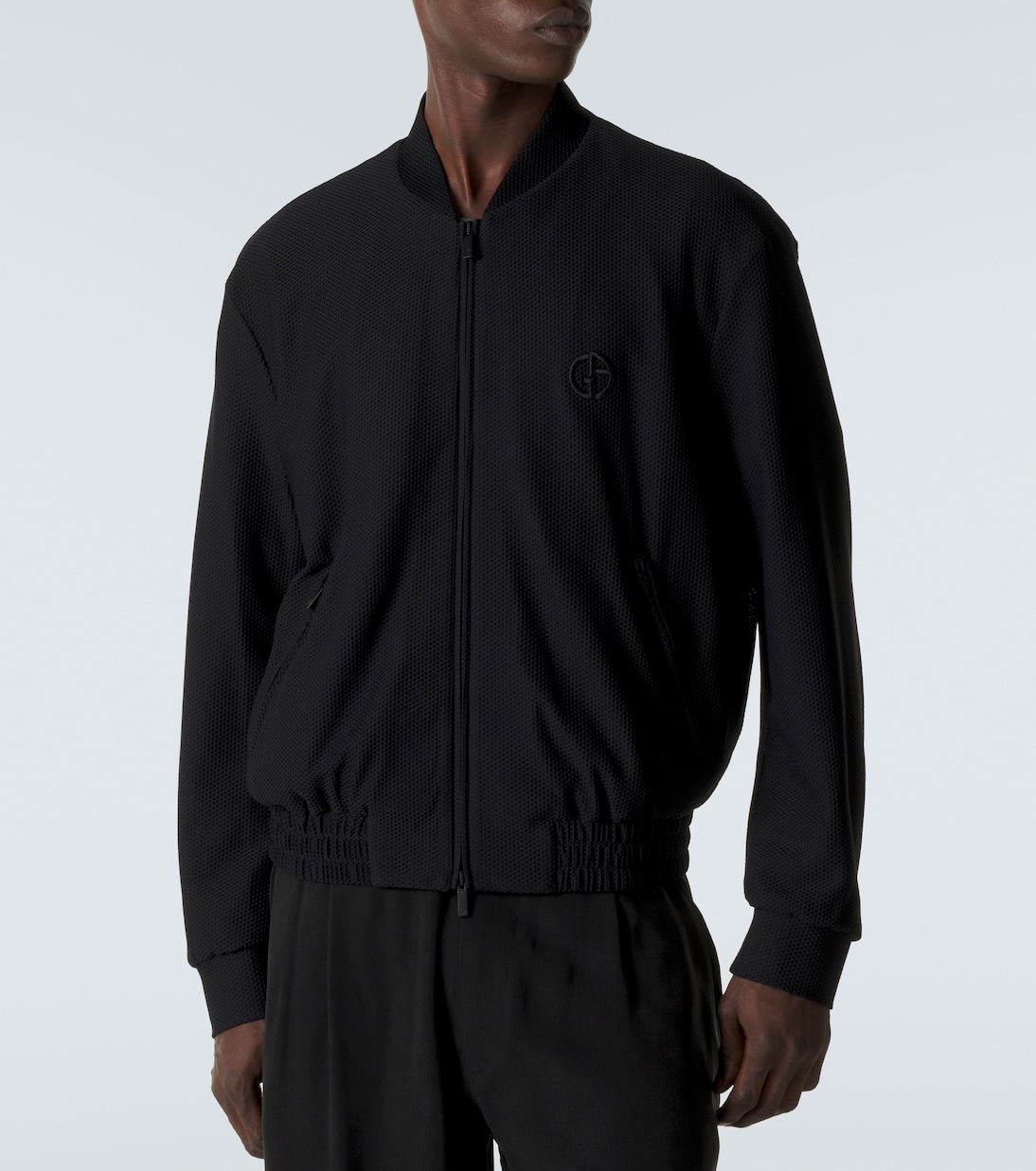 Waffle-knit blouson jacket | Giorgio Armani
