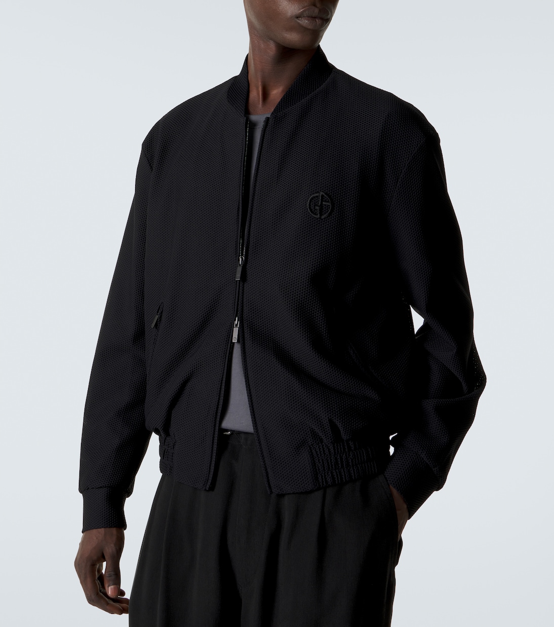 Waffle-knit blouson jacket | Giorgio Armani