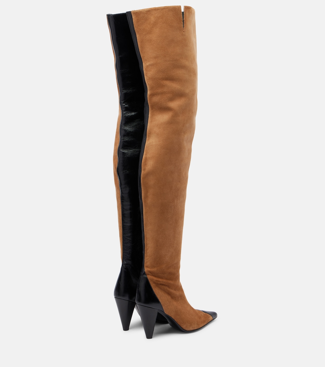 Harvey leather and suede over-the-knee boots | Khaite