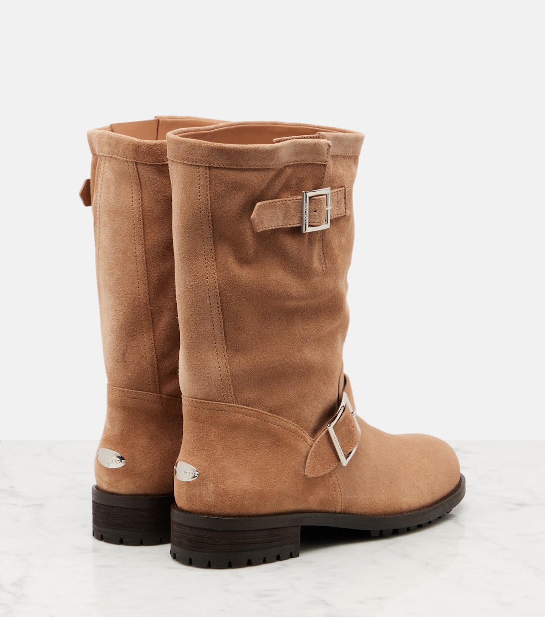 Biker suede mid-calf boots | Jimmy Choo