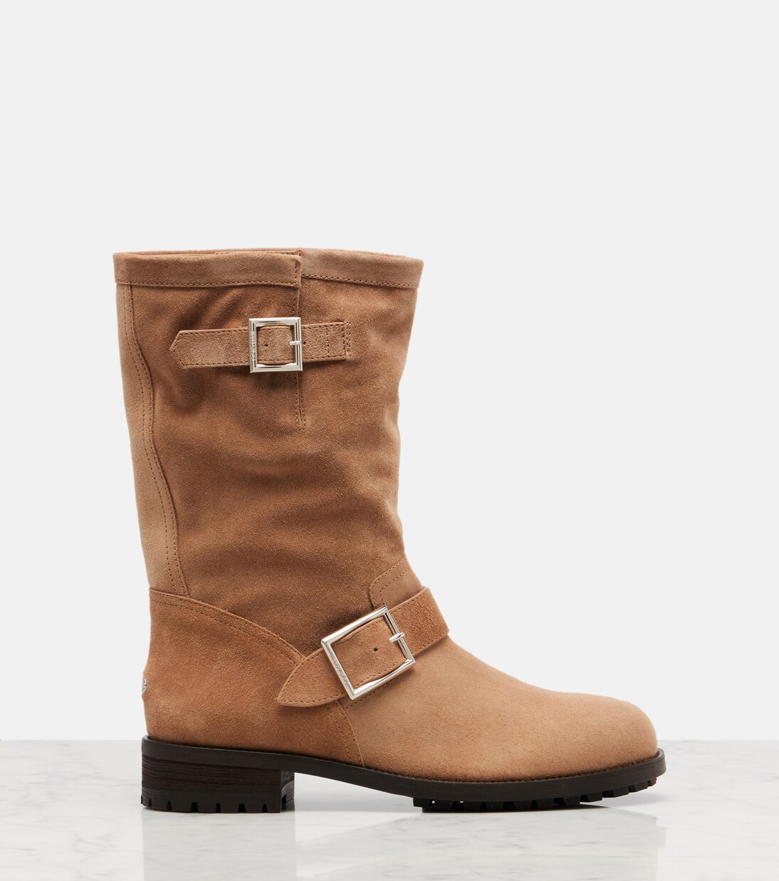 Biker suede mid-calf boots | Jimmy Choo