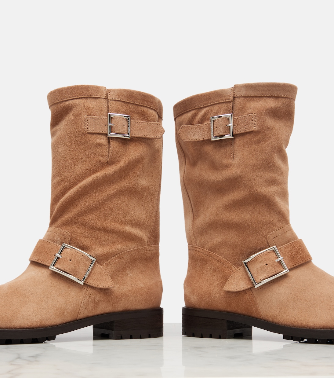 Biker suede mid-calf boots | Jimmy Choo
