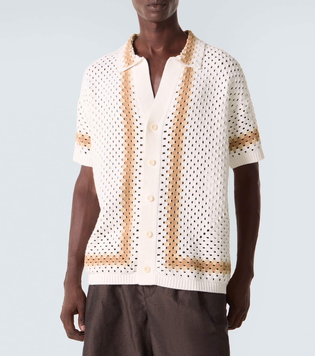 Pinto crochet cotton bowling shirt | Frescobol Carioca