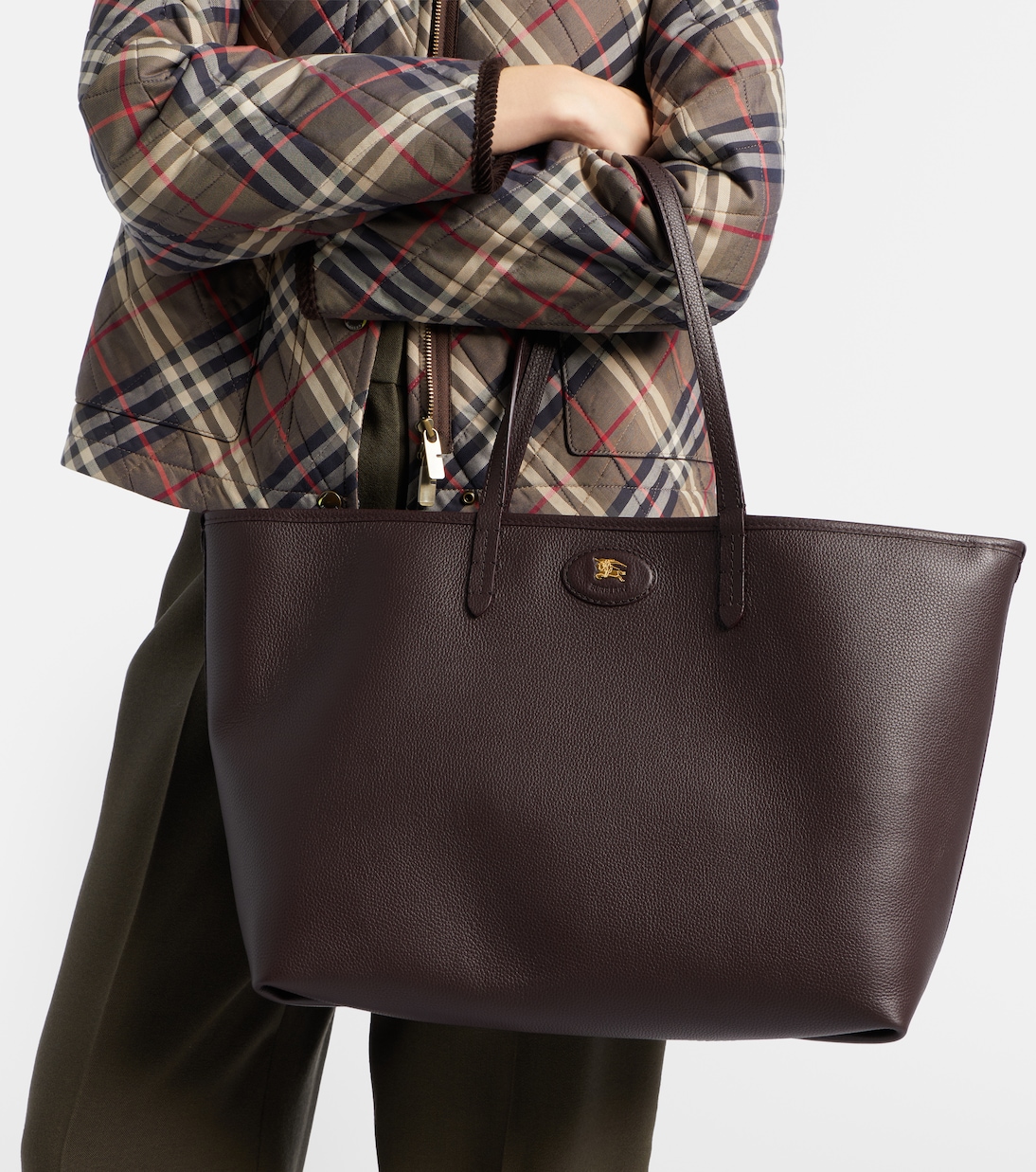 Reversible Burberry Check Medium leather tote bag | Burberry